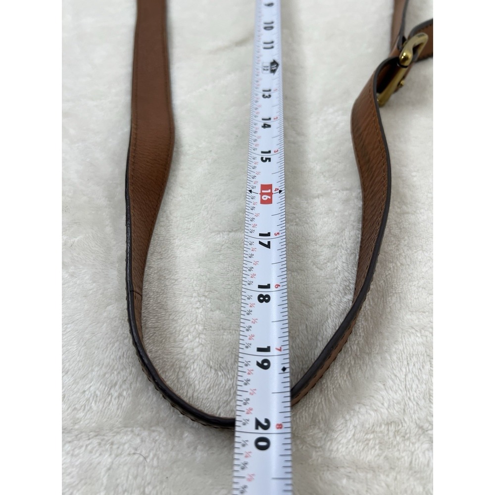 Vintage Fossil Brown Leather Canvas Single Stitch Saddle Bag Shoulder Bag EUC - Picture 16 of 16